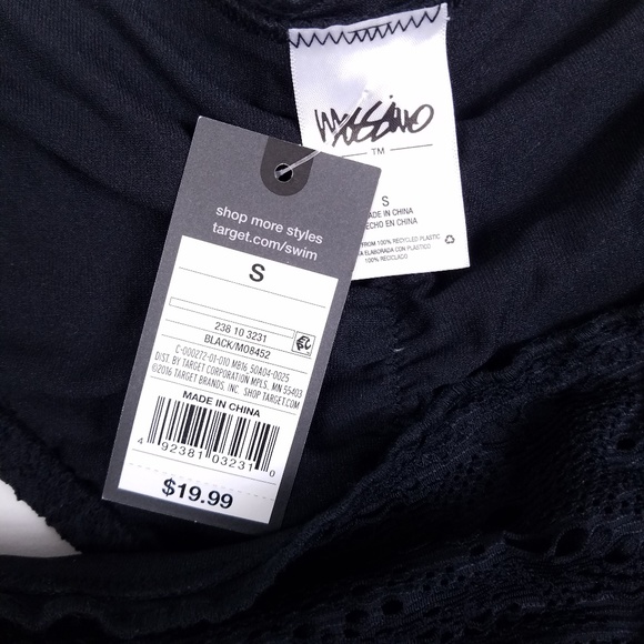 Mossimo Crochet Cheeky Swim Bikini Bottom Black S - Picture 7 of 8